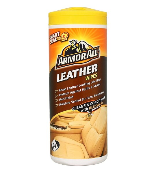 ArmorAll Leather Beeswax Wipes 24ct Tub GAA39024ENE