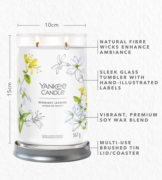 Yankee Candle Signature Scented Candle | Midnight Jasmine Large Tumbler Candle