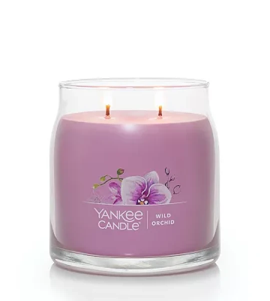 Yankee Candle Signature Scented Candle | Wild Orchid Medium Jar Candle with Double Wicks
