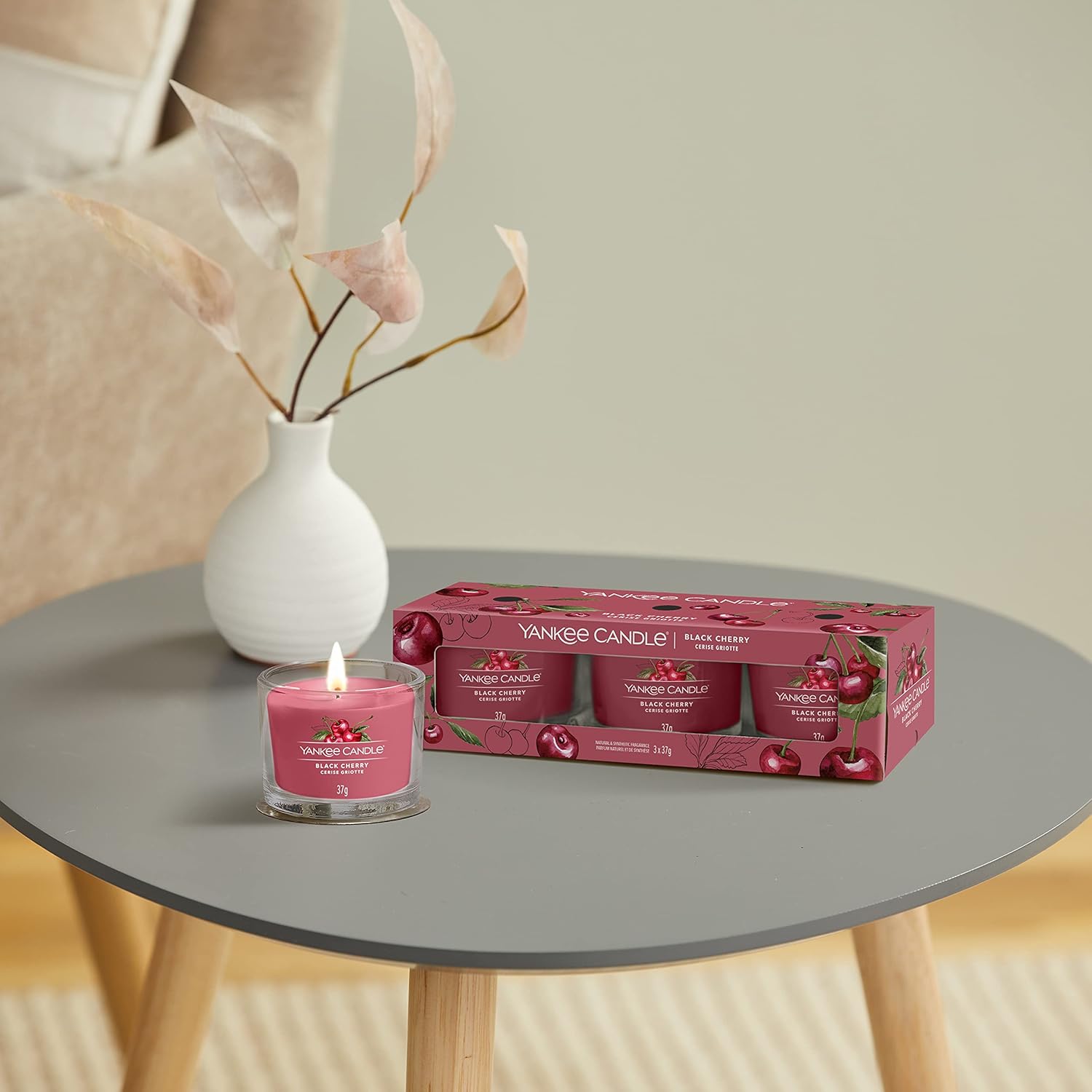 Yankee Candle Scented Candles Gift Set | Black Cherry Filled Votive Candles
